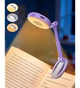 EastPin 18 LED Rechargeable Clip On Book Light for Reading in Bed | Eye Caring 3 Color Temps, Sil...