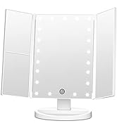 FASCINATE Trifold Vanity Mirror with Lights, Lighted Makeup Mirror 2X/3X Magnification, 21 LED To...