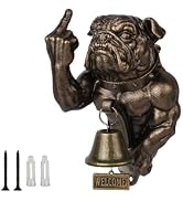 French Bulldog Middle Finger Resin Decor Funny Bulldog Doorbell Giving Middle Finger for Office, ...