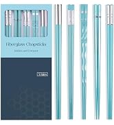 GLAMFIELDS 5 Pairs Reusable Fiberglass Chopsticks, Dishwasher Safe,Japanese Chinese Chop Sticks ,...