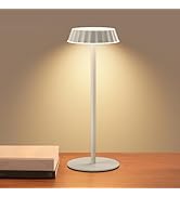 EppieBasic Rechargeable Table Lamp: Cordless LED Lamp with 5000mAh Battery, 3-Color Dimmable Ligh...
