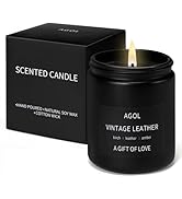 Scented Candle for Men, Candle Gifts for Dad, Premium Vintage Leather Aromatherapy Candle for Hom...