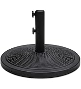 Helios&Hestia 33 lb Round Plastic Built-in Cement Outdoor Umbrella Base, Heavy Duty Concrete Stan...
