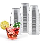 Exquisite 50 Clear Plastic Cups - Clear Tumbler - 9 Oz Plastic Cups, Plastic Tumblers - Disposabl...