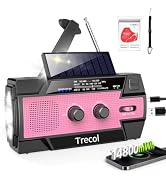 Emergency Radio with Motion Sensor Alarm, AM FM NOAA Weather Radio | 14800mWh Crank Radio with So...
