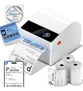 ASprink Bluetooth Shipping Label Printer with 3 Roll Labels, 4x6 Thermal Label Printer for Small ...