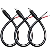 IMIYORE 0.8ft 3pcs 5.5x2.5mm Male 14AWG DC Pigtail Power Cord for CCTV Security Camera Outdoor Po...