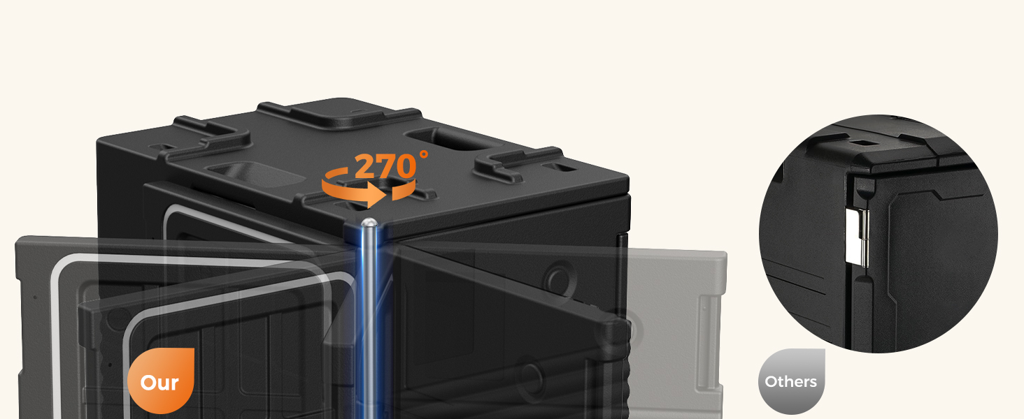 NT126-127Qt insulated food carrier with swivel casters