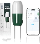 Smart WiFi Soil Moisture & Temperature Sensor - Hub-Free Soil Meters for Lawn, Garden, Greenhouse...