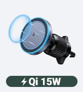 UGREEN Qi2 15W Magnetic Wireless Car Charger Mount | Auto-align, Air Vent Mount, LED Lights, Stro...