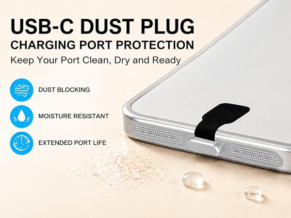 Anti-Lost Dust Plug, Speaker Dust Cover, Port Plug Accessories for iPhone 18 Pro/18 Pro Max