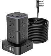 15 FT Power Strip Tower Surge Protector, NTONPOWER Extension Cord with Multiple Outlets, 8 AC Out...