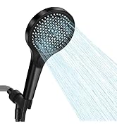 Luxsego 5 Inches Panel High Pressure Shower Head Set with 59'' Stainless Steel Hose and Adjustabl...