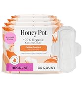 The Honey Pot Company - 80 ct - Sanitary Pads for Women - Non-Herbal Regular Flow w/Wings - Organ...