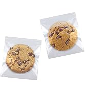 SUREHOME Cookie Bags Cellophane Clear Individual Treat for Cookies, 5x6 Inch Gift Giving Packagin...