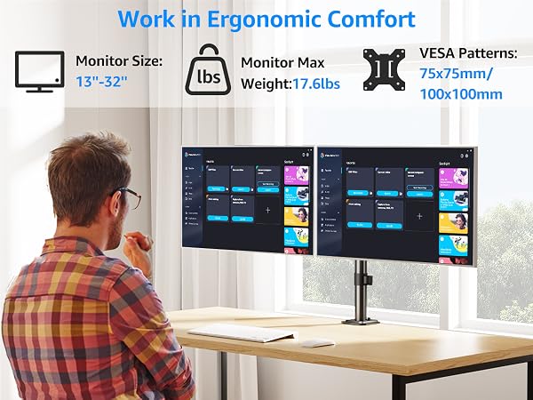 dual monitor mount