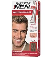 Just For Men Easy Comb-In Color Mens Hair Dye, Easy No Mix Application with Comb Applicator - Lig...