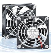 AmRunJe IP67 80mm x 25mm 2pin DC Cooling Fan Dual Ball Bearing for Electronics, AV Cabinet, RV Fr...