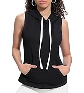 Xeoxarel Women's Sleeveless Tank Top Hoodies Vest with Pockets (S-XL)