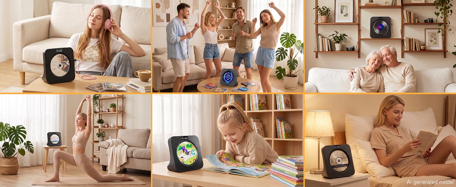MEGATEK CP28BR Portable Desktop CD Player desktop CD player Fits Seamlessly into any Home, Office