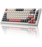 MIKIBY Y75 Wireless Mechanical Keyboard,75% Hot Swappable Custom Keyboard with Knob,RGB Backlit, ...