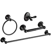 4 Piece Bathroom Accessory Set(Adjustable Towel Bar, Towel Ring, Toilet Paper Holder,Towel Robe H...
