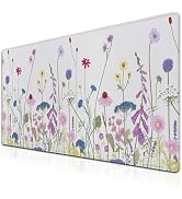 Samgula Desk Mouse Pad Flower Keyboard Mat, Mouse Pads Office Desk Pad, The Mousepad Non-Slip Rub...