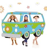 Hippie Bus Photo Prop Backdrop Banner for Party Decor Mysterious Car Hippie Theme Funny Mystery B...