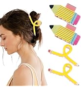 BAHABY 4 PCS Pencil Hair Claw Clips for Women Back To School Hair Accessories for Teachers Studen...