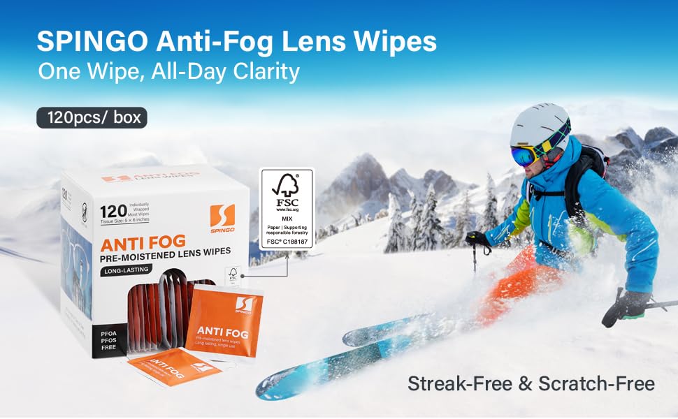 Anti-Fog Lens Wipes 120pcs