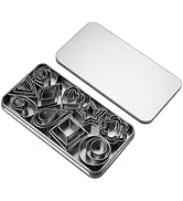30 PCS Mini Cookie Cutters Stainless Steel, Geometric Baking Shapes and Box | Safe Rolled Edges, ...