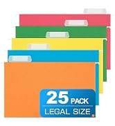 Legal Size Hanging File Folders,25 Packs Legal Hanging File Folders,Assorted Colors Legal Size Ha...