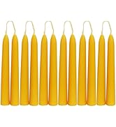 DEYBBY 6 inch Natural Beeswax Spell Candles Set of 12, Smokeless and Dripless Beeswax Taper Candl...