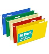HERKKA Hanging File Folders, 30 Pack Reinforced Legal Size Hanging Folders with Heavy Duty 0 Inch...