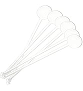50Pcs Cocktail Swizzle Sticks, 7 Inches Transparent Coffee Stirrers Disposible Plastic Disc Top S...