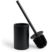 Yew Design - Matte Black Toilet Bowl Brush for Bathroom with Holder - Sleek Design, Sturdy, and D...