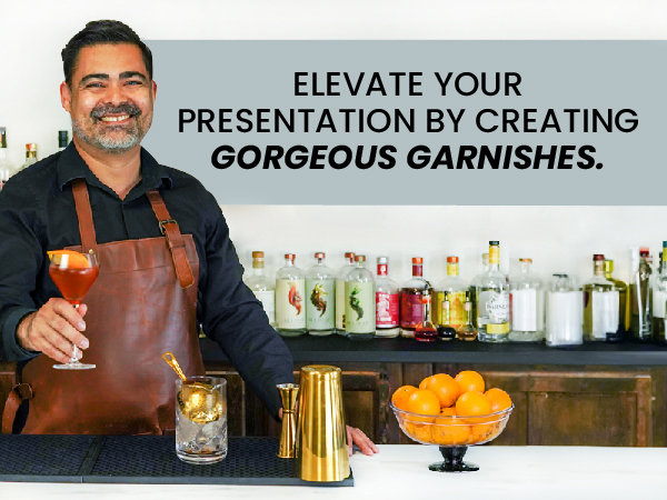 Elevate your presentation by creating gorgeous garnishes rubber bar mat spill coffee countertop dish
