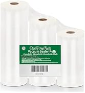 O2frepak 3Pack 6"x16.5'(1Roll) and 8"x16.5'(1Roll) and 11"x16.5' (1Roll) Vacuum Sealer Bags Rolls...