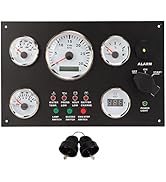 Acouto Boat Dash Instrument Panel Engine Speed Oil Level Pressure Water Temp Voltage Display Gaug...