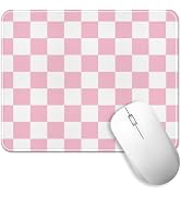 Pink Checkered Mouse Pad Cute Mouse Pads Laptop Computer Mouse Mat | Kawaii Aesthetic Gaming Wire...