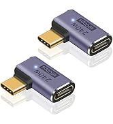 Poyiccot USB C Right Angle Adapter PD 240W, Right Angle USB C Adapter 40Gbps, 90 Degree USB C Ada...