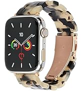 MAIRUI Resin Watch Bands Compatible with Apple Watch iWatch Wristband for Women Men Dressy Link R...