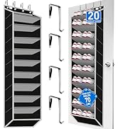 zebricolo,Heavy-Duty, Over The Door Shoe Organizer, Extra Large 10 Tiers, Over Door Shoe Organize...
