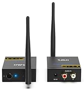 1Mii 2.4Ghz Wireless Audio Transmitter Receiver for TV, 320ft Long Range 20ms Low Delay 192kHz/24...