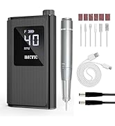 BETE Professional Nail Drill, 40000 RPM Cordless Electric Nail File Kit with 6 Bits, Rechargeable...