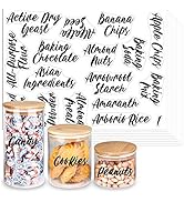 SWOMMOLY 243 Cursive Pantry Labels Set. Water Resistant Food Pantry Label Sticker. Complete Jar C...