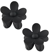2Pcs Black Flower Hair Clips, Hair Claw Clips, Large Claw Clips For Women Girls Thick Hair, Big C...