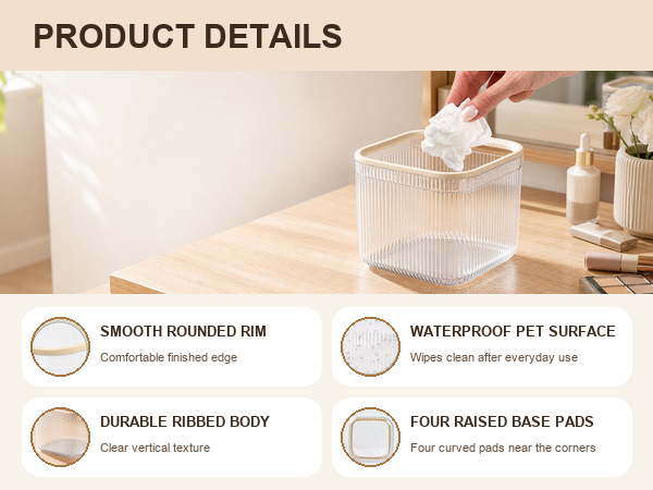 The rounded top rim provides a comfortable, finished edge for everyday handling