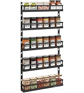X-cosrack 5-Tier Small Wall-Mounted Spice Rack Organizer, Height-Adjustable, Space-Saving Compact...