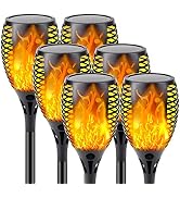 Solar Torch Lights with Flickering Flame Larger Size Solar Flame Lights | 6 Pack Upgraded Solar L...